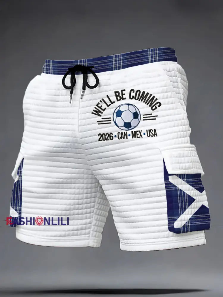 Men’s Scotland Football Lover Tartan Army Printed Shorts White / S