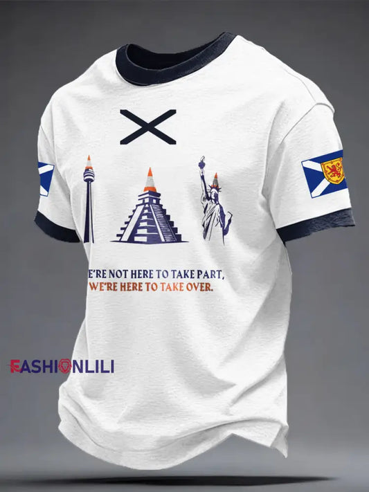 Men’s Scotland Football Lover Tartan Army Printed T-shirt Navy Blue / XS