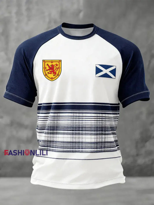 Men’s Scotland Football Lover Tartan Army Printed T-shirt White / S
