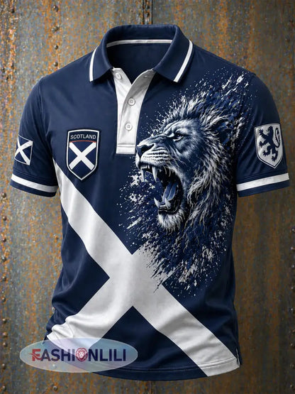 Men’s Scotland Printed polo shirt - Navy Blue / S