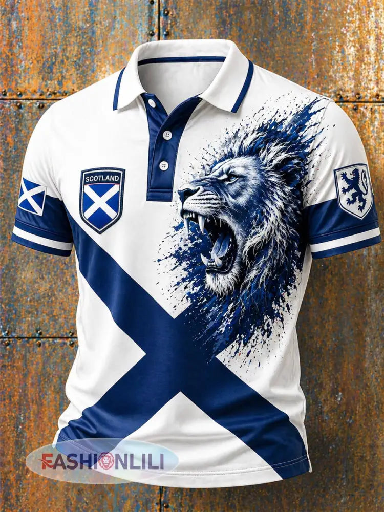 Men’s Scotland Printed polo shirt - White / S