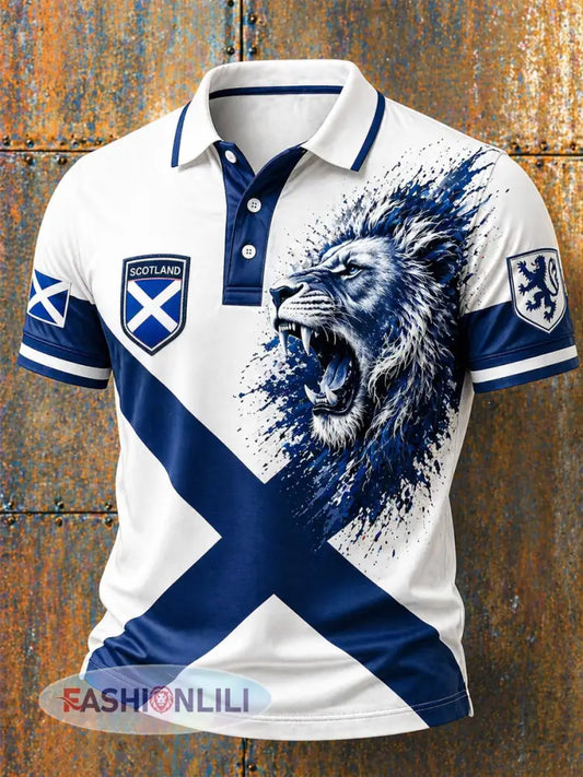 Men’s Scotland Printed polo shirt - White / S