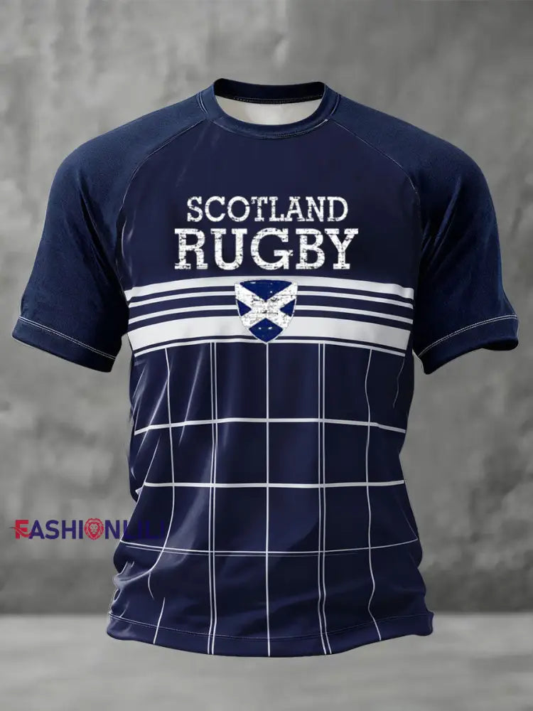 Men’s Scotland Rubgy Lover Printed T-shirt Navy Blue / S
