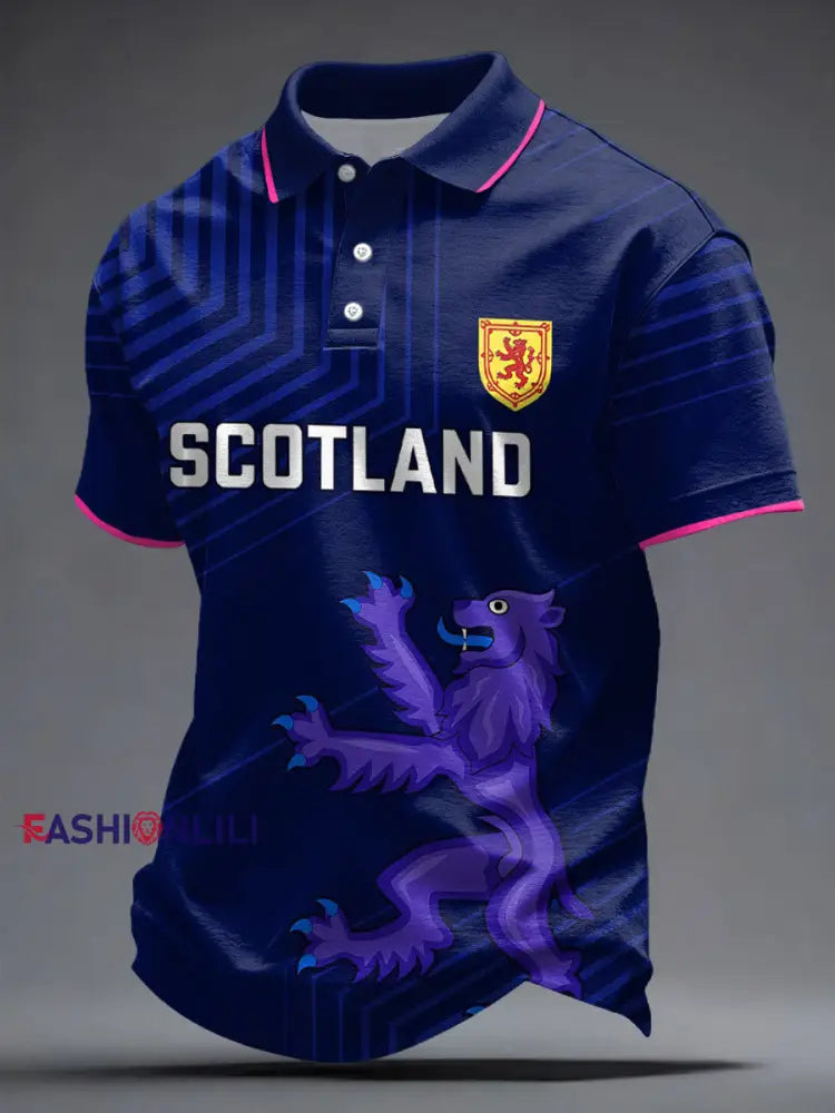Men’s Scotland Rugby Lover Printed Casual Tops