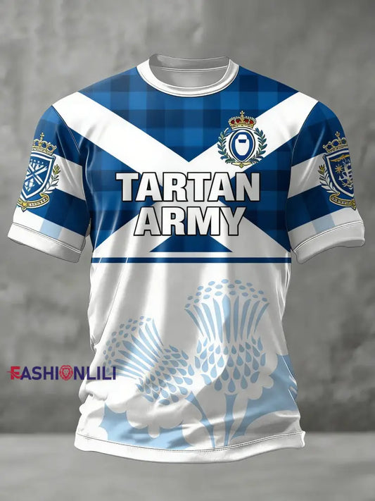 Men’s Scotland Rugby Lover Printed Casual Tops Blue / S