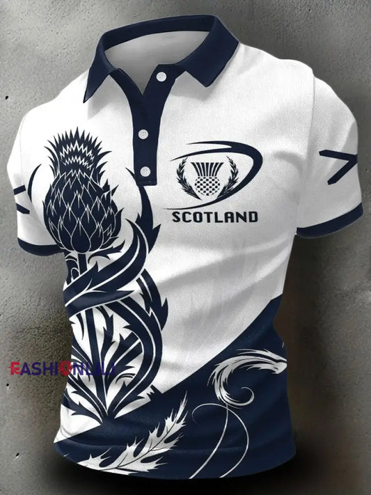 Men’s Scotland Rugby Lover Printed Casual Tops White / S