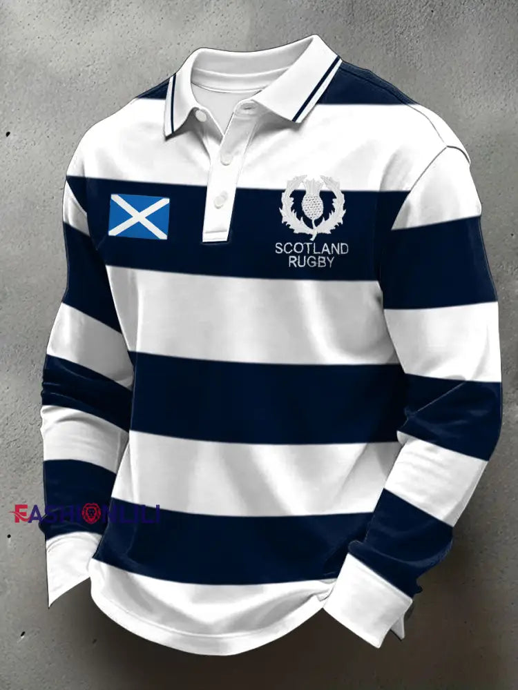 Men’s Scotland Rugby Lover Printed Casual Tops White / S