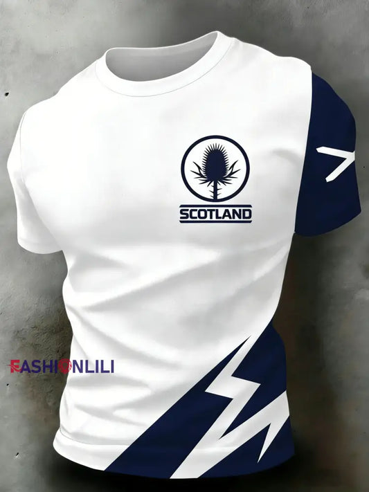 Men’s Scotland Rugby Lover Printed Casual Tops White / S