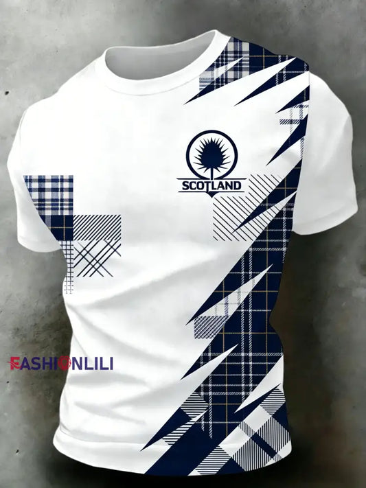 Men’s Scotland Rugby Lover Printed Casual Tops White / S