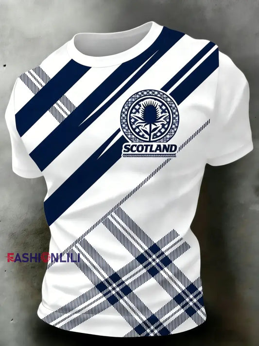 Men’s Scotland Rugby Lover Printed Casual Tops White / S