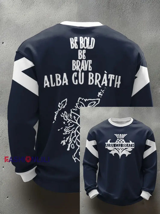 Men’s Scotland Rugby Lover Printed Sweatshirt Navy Blue / S