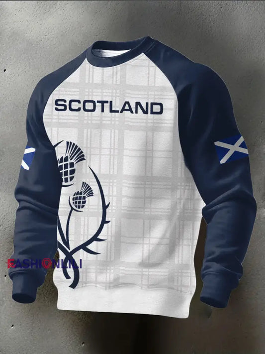 Men’s Scotland Rugby Lover Printed Sweatshirt Navy Blue / S