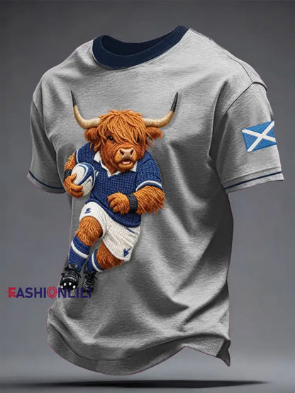 Men’s Scotland Rugby Lover Printed T-shirt Light Gray / S