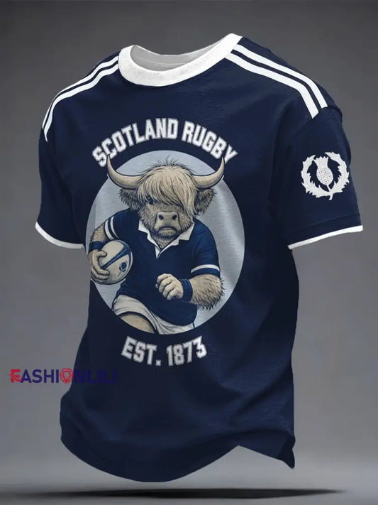 Men’s Scotland Rugby Lover Printed T-shirt Navy Blue / S