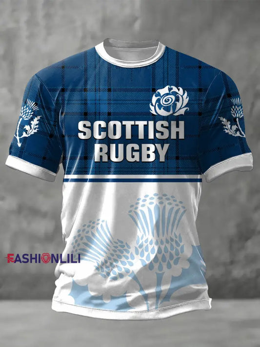 Men’s Scotland Rugby Lover Printed T-shirt Navy Blue / S