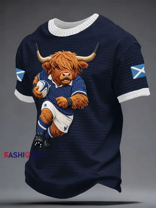 Men’s Scotland Rugby Lover Printed T-shirt Navy Blue / S