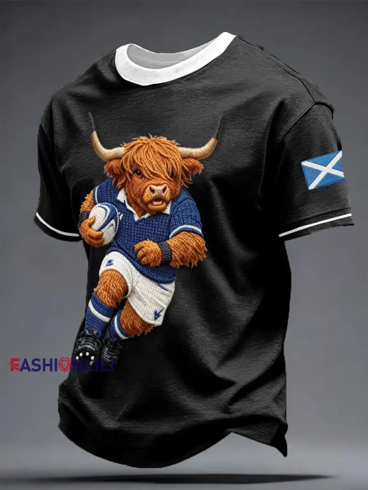 Men’s Scotland Rugby Lover Printed T-shirt Navy Blue / S