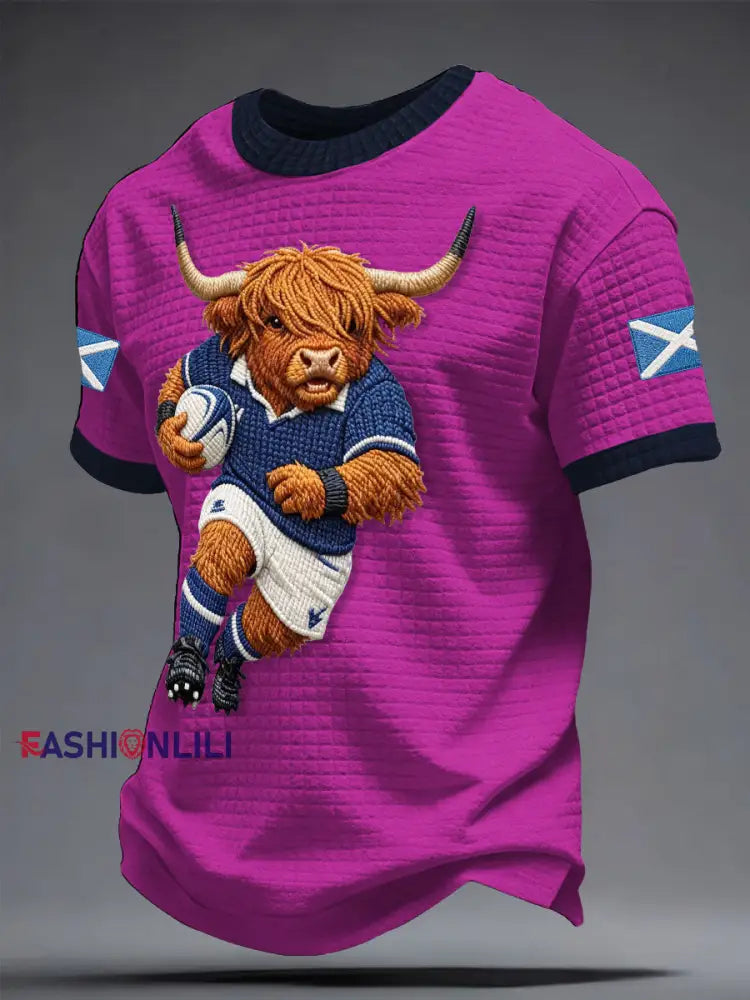 Men’s Scotland Rugby Lover Printed T-shirt Rose Red / S