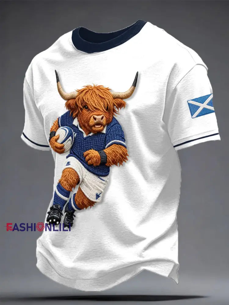 Men’s Scotland Rugby Lover Printed T-shirt White / S