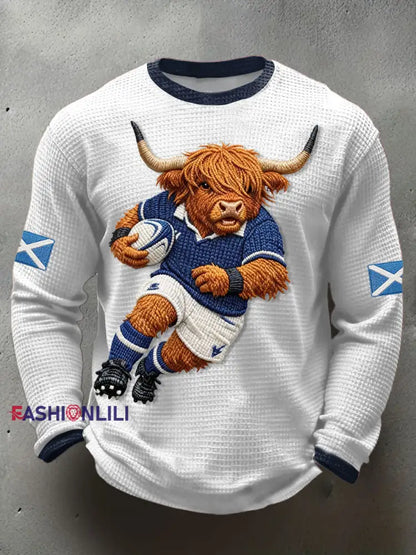 Men’s Scotland Rugby Lover Printed Waffle T-shirt White / S
