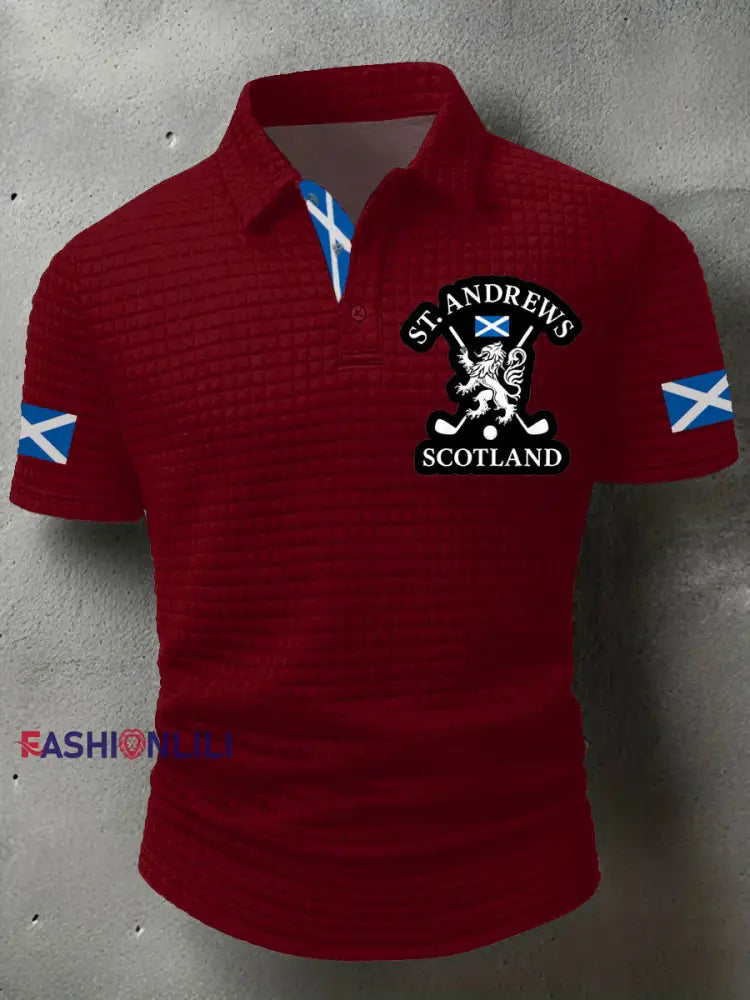 Men’s Scotland United Kingdom short sleeve shirt Deep Red / S