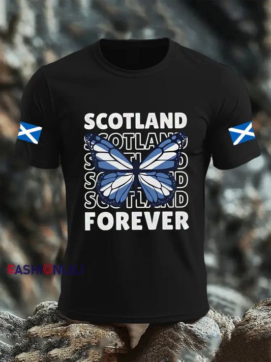 Men’s Scottish Flag Short Sleeve T-shirt Black / S