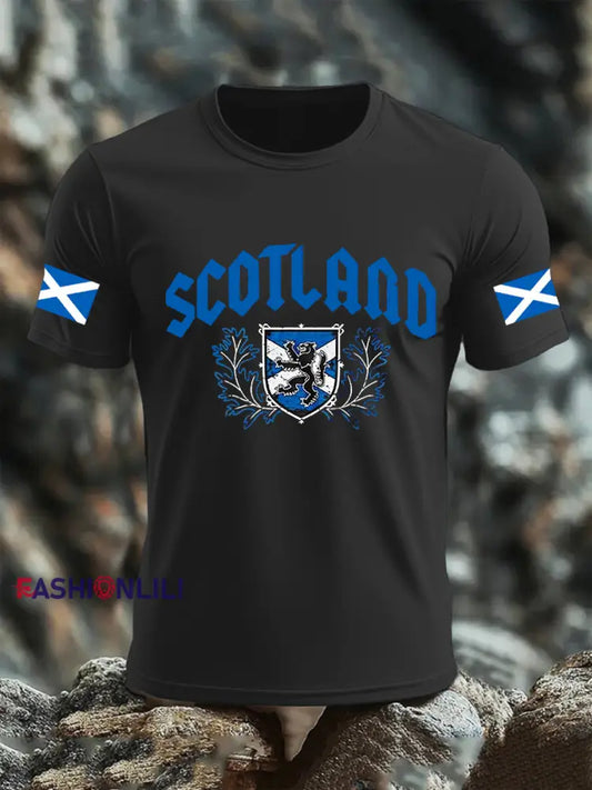 Men’s Scottish Flag Short Sleeve T-shirt Black / S