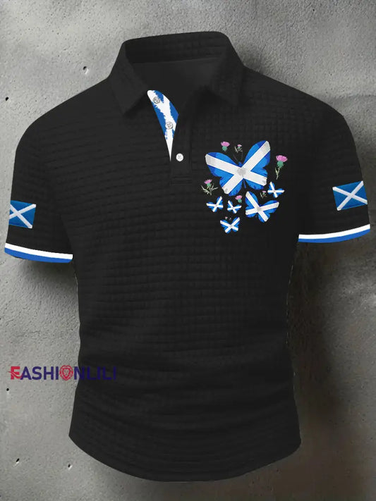 Men’s Scottish Flag Short Sleeve Top Black / S
