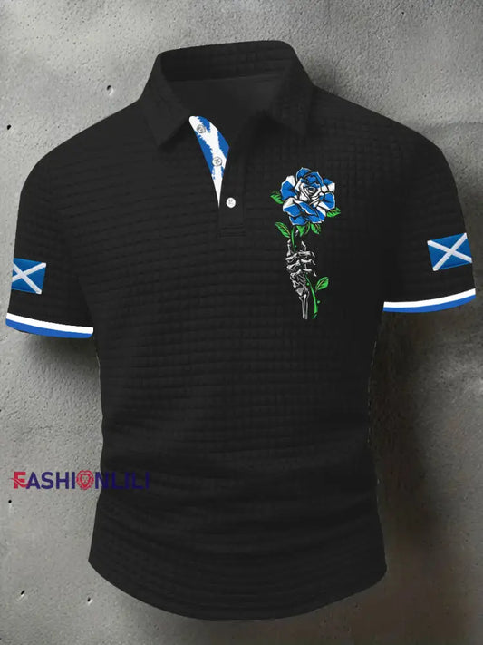 Men’s Scottish Flag Short Sleeve Top Black / S