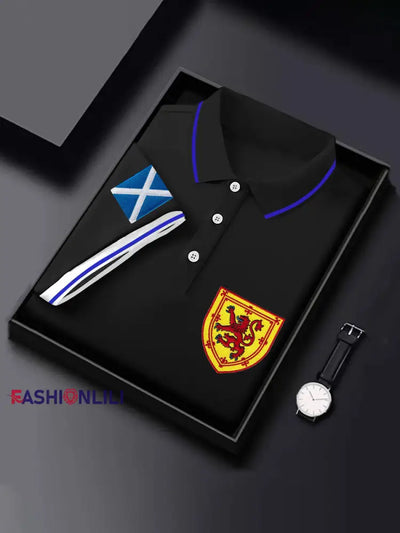Men’s Scottish Flag Short Sleeves Top Black / S