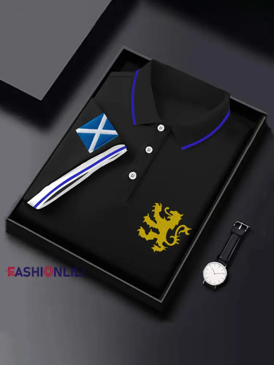 Men’s Scottish Flag Short Sleeves Top Black / S