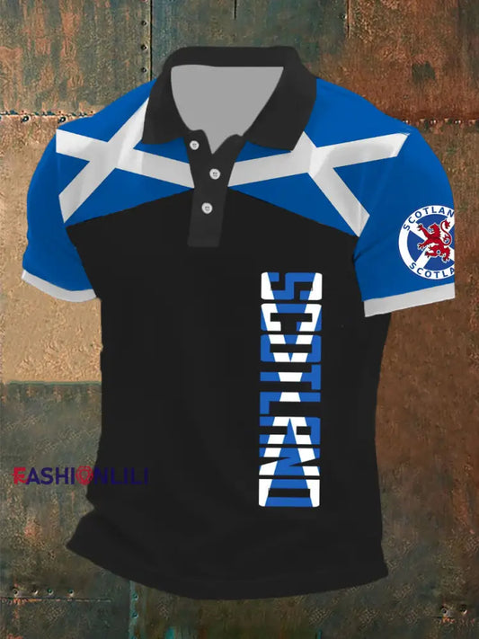 Men’s Scottish Flag Short Sleeves Top Black / S