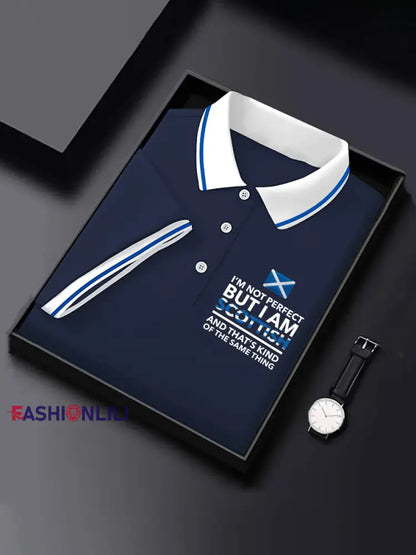 Men’s Scottish Flag Short Sleeves Top Dark Blue / S