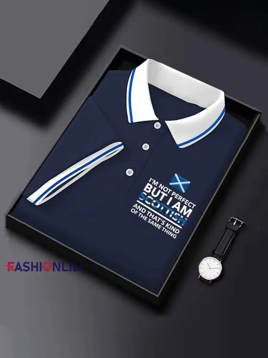 Men’s Scottish Flag Short Sleeves Top Dark Blue / S