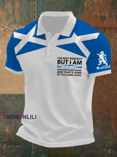 Men’s Scottish Flag Short Sleeves Top White / S
