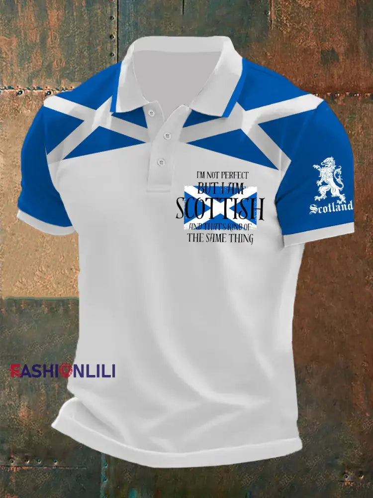 Men’s Scottish Flag Short Sleeves Top White / S