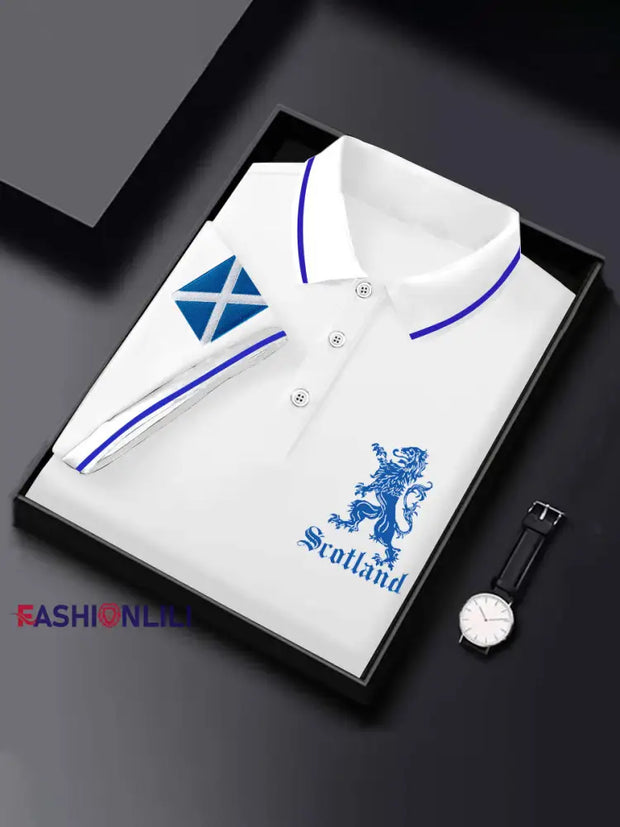 Men’s Scottish Flag Short Sleeves Top White / S