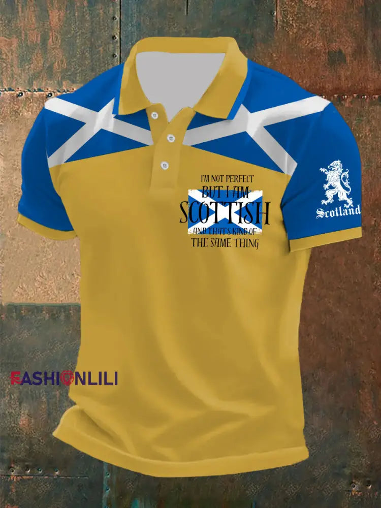 Men’s Scottish Flag Short Sleeves Top Yellow / S