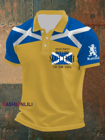 Men’s Scottish Flag Short Sleeves Top Yellow / S