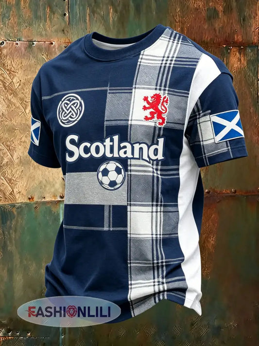 Men’s Scottish Football Match Cheering Art Print Short-Sleeve T-Shirt - A / S