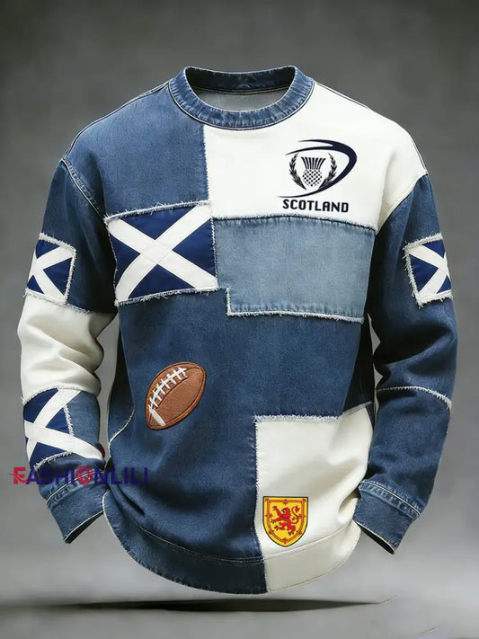 Men’s Scottish rugby print polo shirt A / S