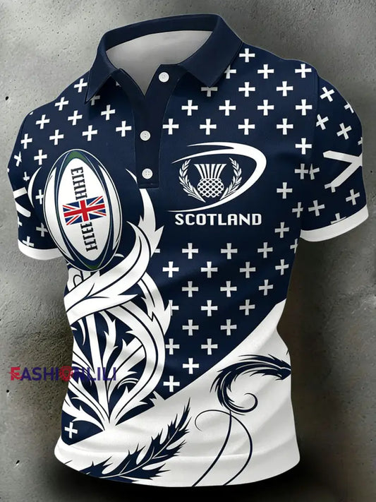 Men’s Scottish Rugby Print Polo Shirt A / S