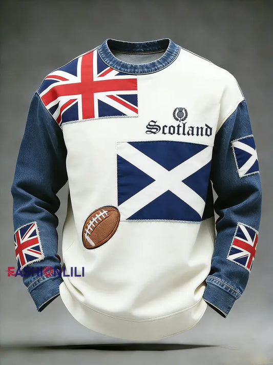 Men’s Scottish rugby print polo shirt A / S