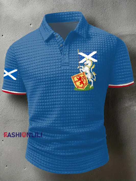 Men’s Scottish Unicorn short sleeve shirt Blue / S