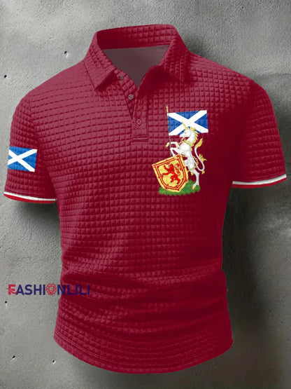 Men’s Scottish Unicorn short sleeve shirt Deep Red / S