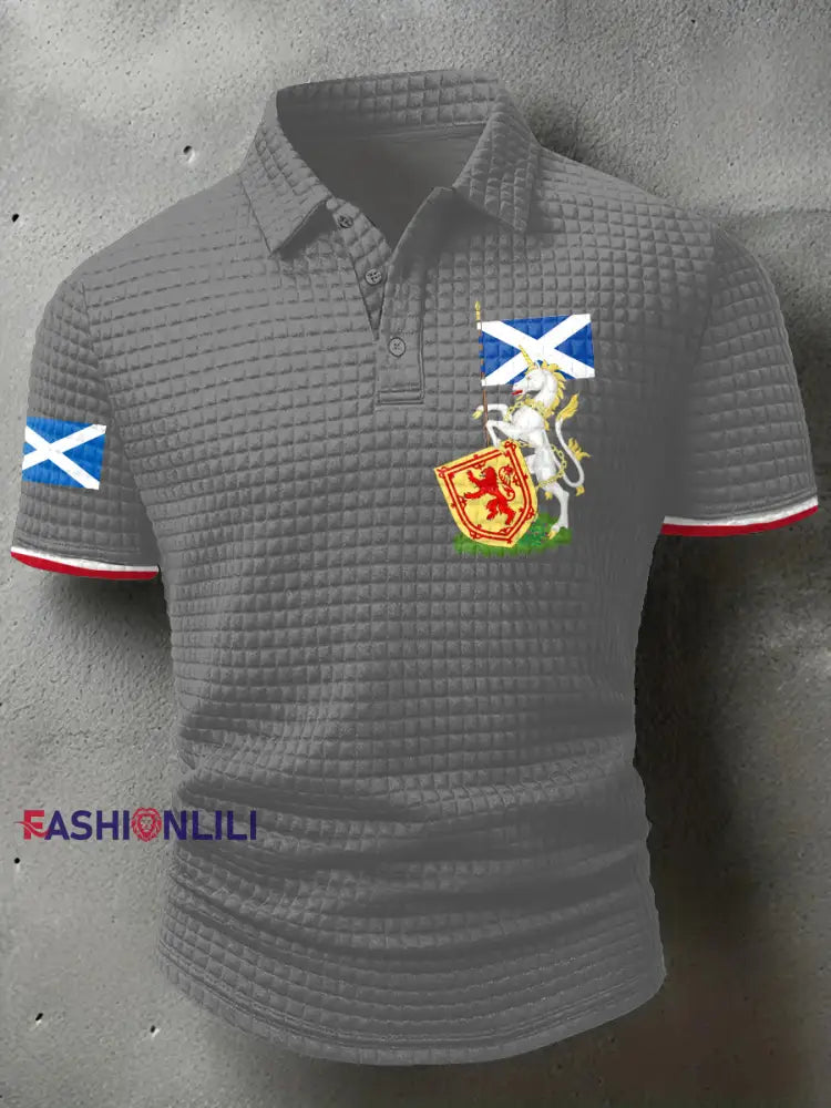 Men’s Scottish Unicorn short sleeve shirt Light Gray / S