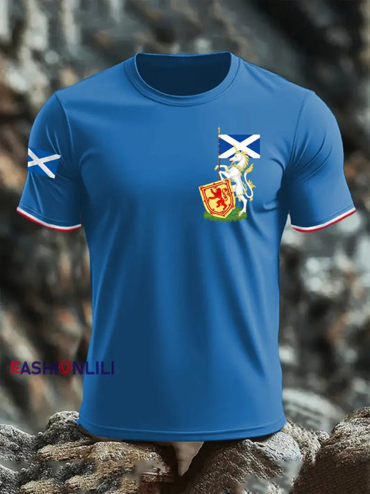 Men’s Scottish Unicorn short sleeves T-shirt Blue / S