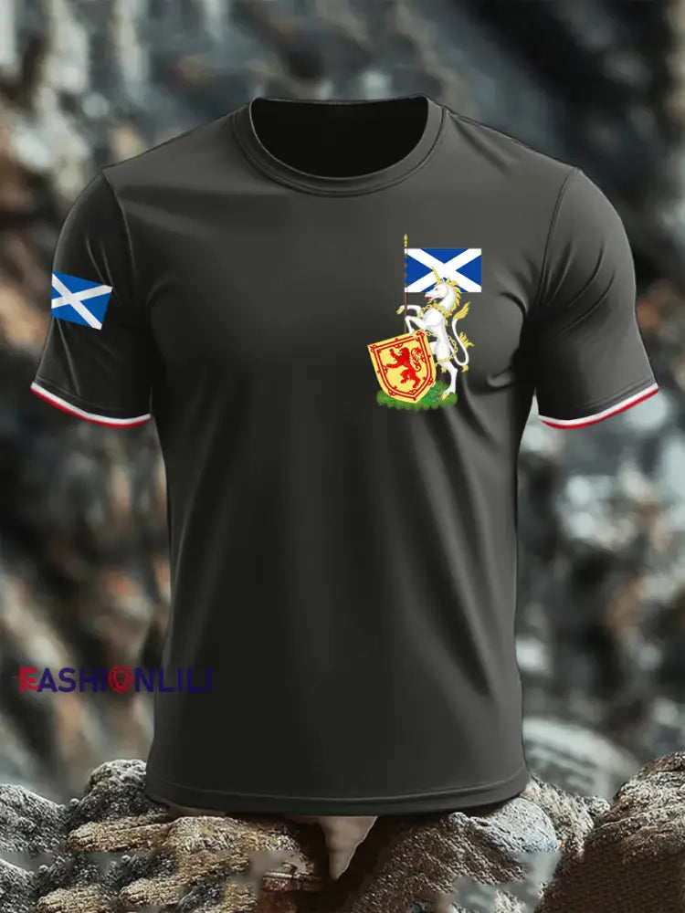 Men’s Scottish Unicorn short sleeves T-shirt Dark Gray / S