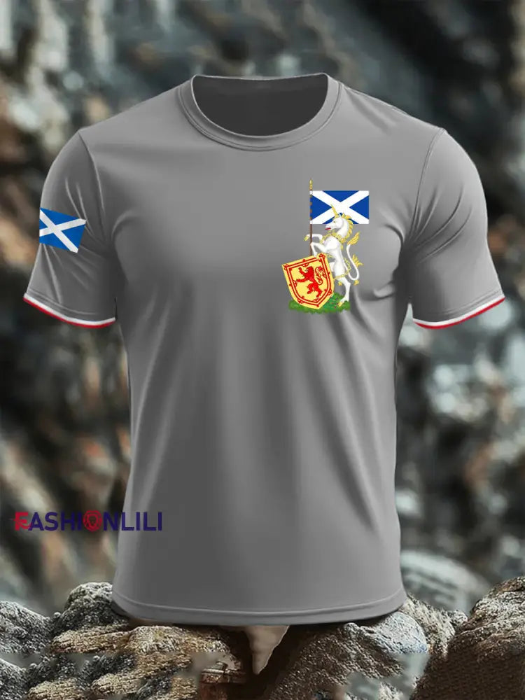 Men’s Scottish Unicorn short sleeves T-shirt Light Gray / S