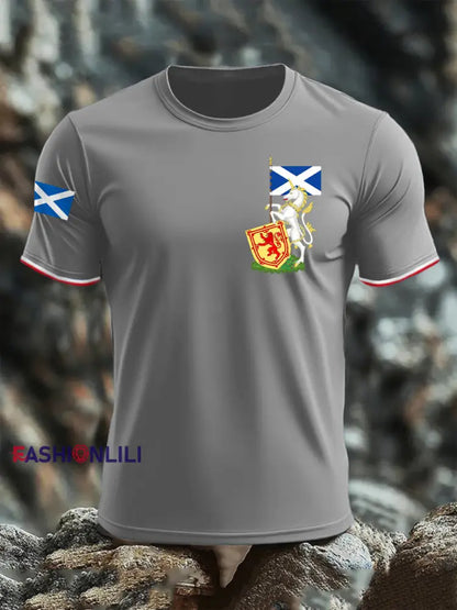 Men’s Scottish Unicorn short sleeves T-shirt Light Gray / S